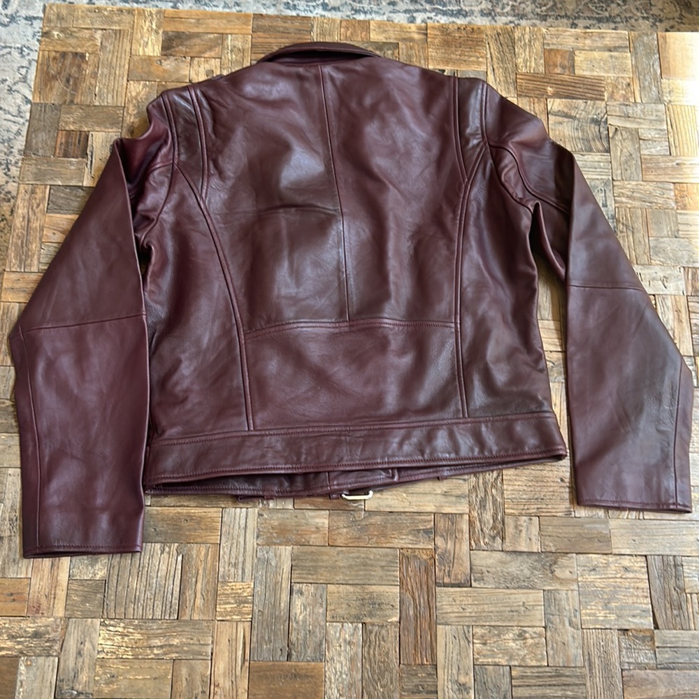 Rebecca Minkoff Burgundy Leather Moto Jacket - Picture 14 of 15